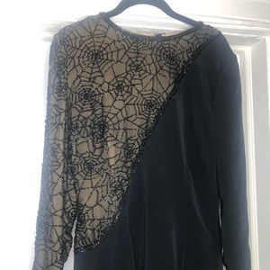 Vintage Oleg Cassini g beaded spiderweb dress.